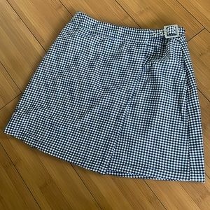 Gingham black and white  wrap skirt